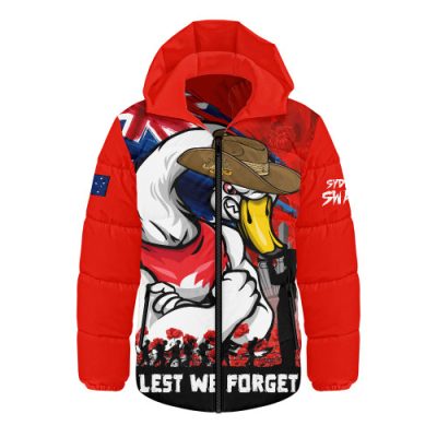 Sydney Swans Hooded Padded Jacket ANZAC Inspired Football Fan Memorial Design