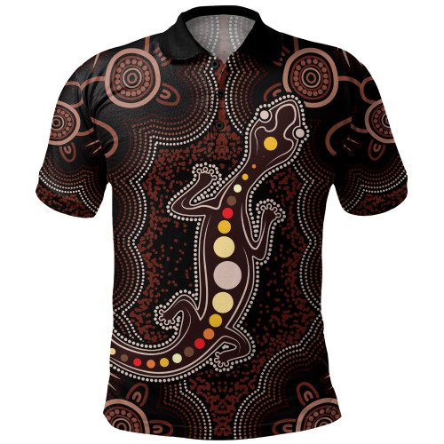 Indigenous Australian Aboriginal Polo Shirt Aboriginal Gecko Dreaming Path Indigenous Australian Aboriginal Polo Shirt Aboriginal Gecko Dreaming Path