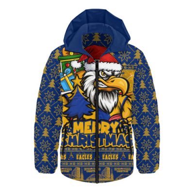 West Coast Eagles Hooded Padded Jacket Festive Holiday Merry Christmas Vibe
