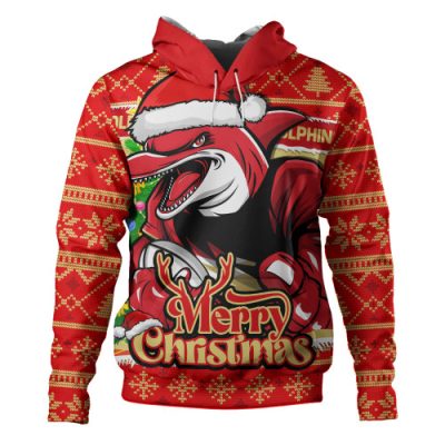 Redcliffe Dolphins Hoodie Merry Christmas Game Day Knit Style Team Edition