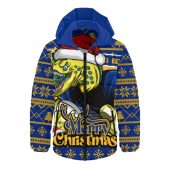 Parramatta Eels Hooded Padded Jacket Merry Christmas Game Day Knit Style Team Edition