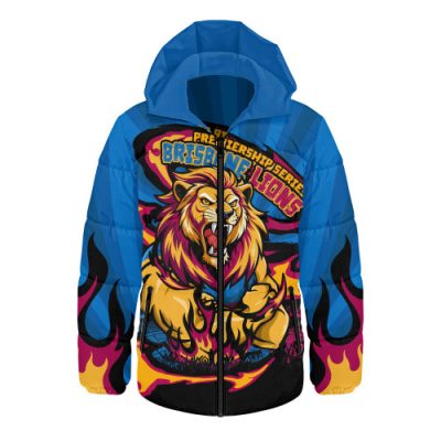Brisbane Lions Hooded Padded Jacket Premiership Series Flame Edition