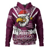 Manly Warringah Sea Eagles Hoodie Merry Christmas Festive Spirit Edition