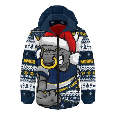 North Queensland Cowboys Hooded Padded Jacket Ugly Knit Style For Christmas Game Fans