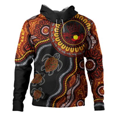 Indigenous Australian Aboriginal Hoodie Hand Of The Land Heart Of The Sea