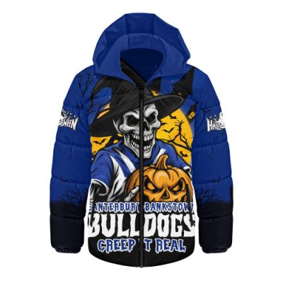 Canterbury-Bankstown Bulldogs Hooded Padded Jacket Dark Moon Rugby Halloween Battle Edition