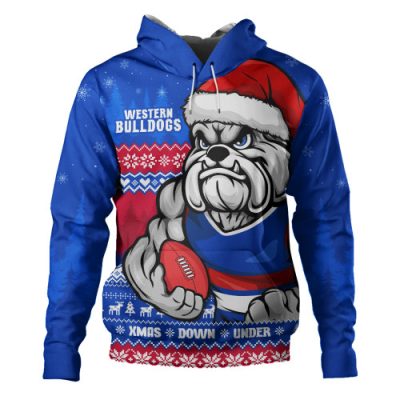 Western Bulldogs Hoodie Merry Christmas Down Under Footy Power Style