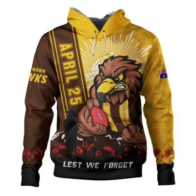 Hawthorn Hoodie Anzac Day Lest We Forget Memorial