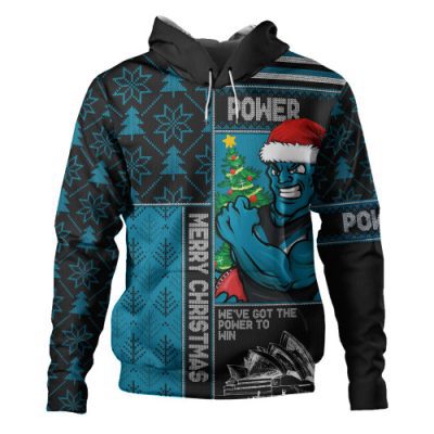 Port Adelaide Hoodie Merry Christmas Knit Style Festive Spirit