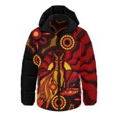 Indigenous Australian Aboriginal Hooded Padded Jacket Echoes Of The Dreaming