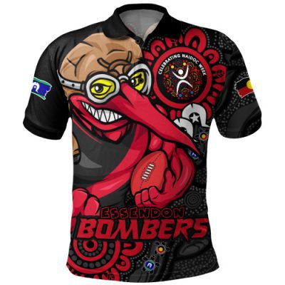 Essendon Polo Shirt Power Through Generations NAIDOC Edition