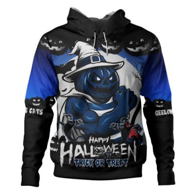 Geelong Cats Hoodie Dark Pumpkin Halloween Spirit