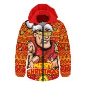 Gold Coast SUNS Hooded Padded Jacket Ugly Christmas Knit Patterns Vintage Jersey