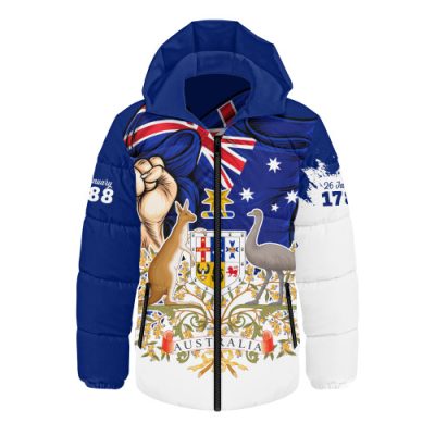Australia Hooded Padded Jacket Australia Power Pride And Heritage Crest