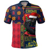 Adelaide Crows Polo Shirt Merry Christmas Knit Style Festive Spirit