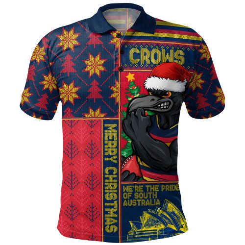 Adelaide Crows Polo Shirt Merry Christmas Knit Style Festive Spirit Adelaide Crows Polo Shirt Merry Christmas Knit Style Festive Spirit