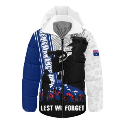 Australia Hooded Padded Jacket Remembrance Day Australia Field Of Poppies