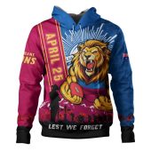 Brisbane Lions Hoodie Anzac Day Lest We Forget Memorial