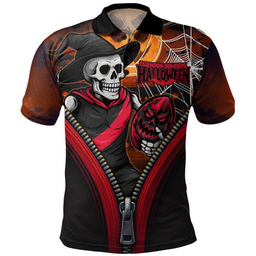 Essendon Polo Shirt Halloween Night Reaper Zipper Essendon Polo Shirt Halloween Night Reaper Zipper
