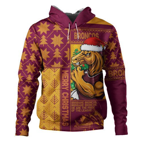 Brisbane Broncos Hoodie Christmas Magic Knit Style Winter Glow Brisbane Broncos Hoodie Christmas Magic Knit Style Winter Glow