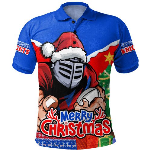 Newcastle Knights Polo Shirt Santa Scoring Touchdown On Christmas Game Day Newcastle Knights Polo Shirt Santa Scoring Touchdown On Christmas Game Day