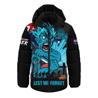 Port Adelaide Hooded Padded Jacket ANZAC Day Honour And Football Legacy