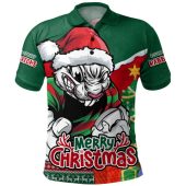 South Sydney Rabbitohs Polo Shirt Santa Scoring Touchdown On Christmas Game Day