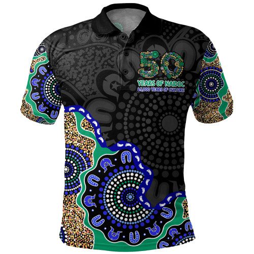 Indigenous Australian Aboriginal Polo Shirt NAIDOC Fifty Years Cultural Celebration Edition Indigenous Australian Aboriginal Polo Shirt NAIDOC Fifty Years Cultural Celebration Edition