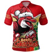 Redcliffe Dolphins Polo Shirt Santa Scoring Touchdown On Christmas Game Day