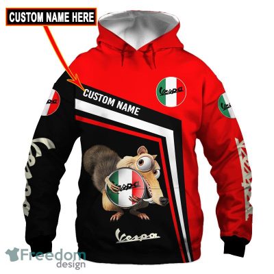 Vespa Custom Name Ice Age Bright Pullover Hoodie