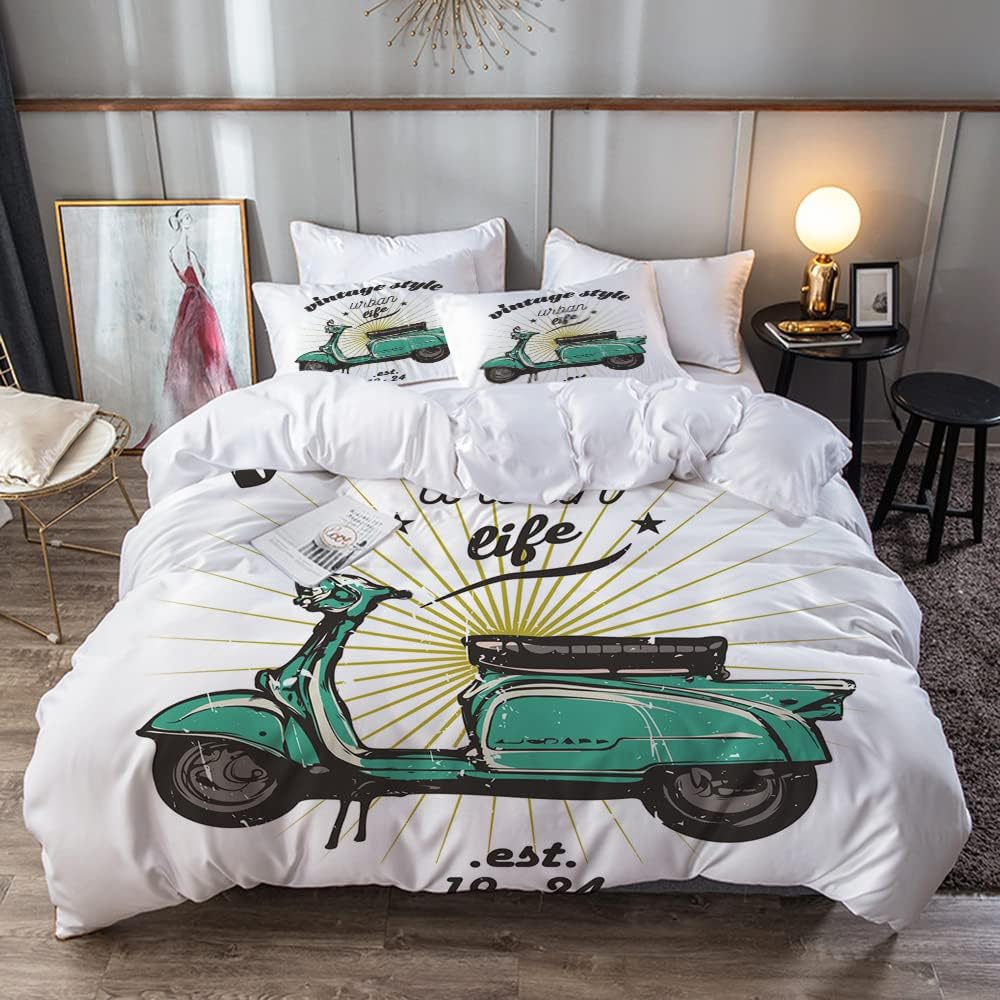 Vespa White Bedding Set Vespa White Bedding Set