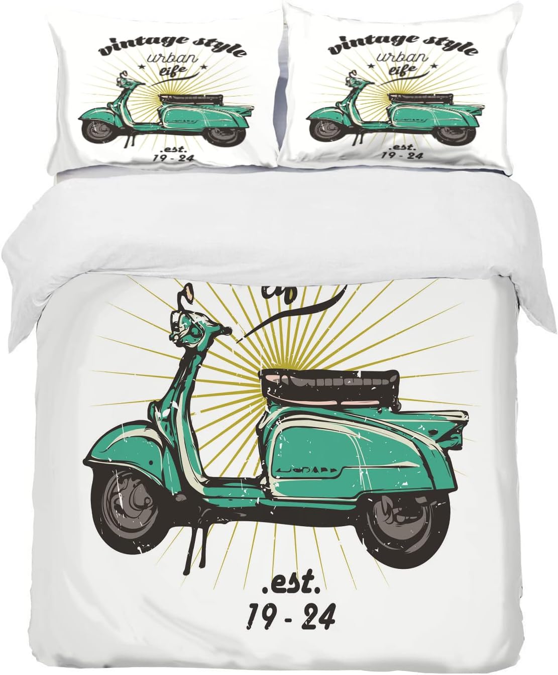 Vespa White Bedding Set Vespa White Bedding Set