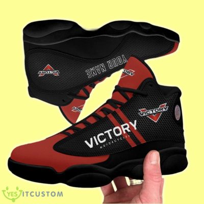 Victory Motorcycles Custom Name Black Red Air Jordan 13 Shoes