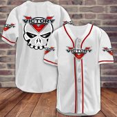 Victory Motorcycles Skull White Baseball Jersey