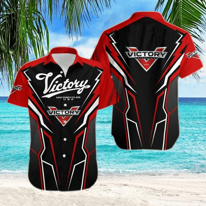 Victory Motorcycles Usa Never Stop Red Hawaiian Shirt Victory Motorcycles Usa Never Stop Red Hawaiian Shirt