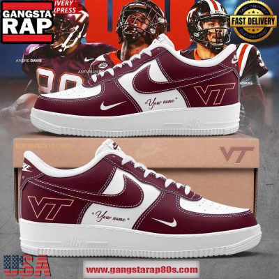 Virginia Tech Hokies Red Special Edition Custom Air Force 1 Sneakers Shoes