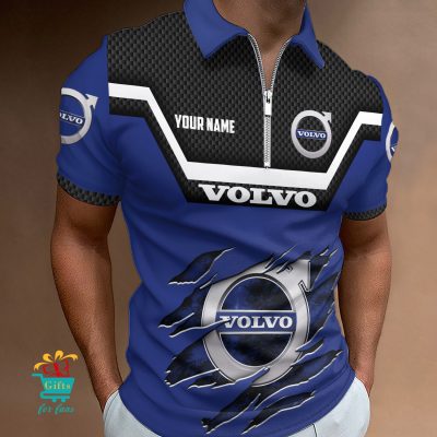 Volvo Custom Name New Design Zipper Polo Shirt