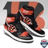NFL Cincinnati Bengals Black Orange Air Jordan 1 High Sneakers