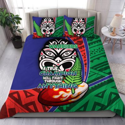 New Zealand Warriors Bedding Set - A True Champion Will Fight Through Anything With Polynesian Patterns