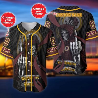 NFL Washington Redskins Custom Name Number Hades Baseball Jersey