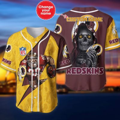 NFL Washington Redskins Custom Name Hades Baseball Jersey