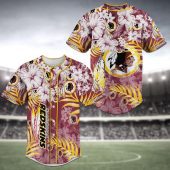 NFL Washington Redskins Flower Tropical Edition Baseball Jersey