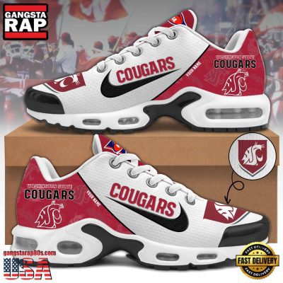 NCAA Custom Name Washington State Football Mascot Symbol Air Max Plus Shoes Running Sneakers