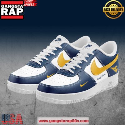 West Virginia Mountaineers Custom Air Force 1 Running Sneakers Shoes