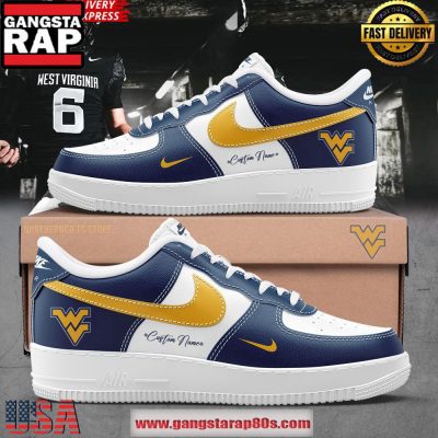 West Virginia Mountaineers Custom Air Force 1 Running Sneakers Shoes