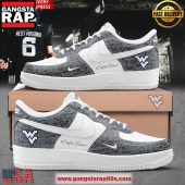 West Virginia Mountaineers Custom Gray Air Force 1 Running Sneakers Shoes