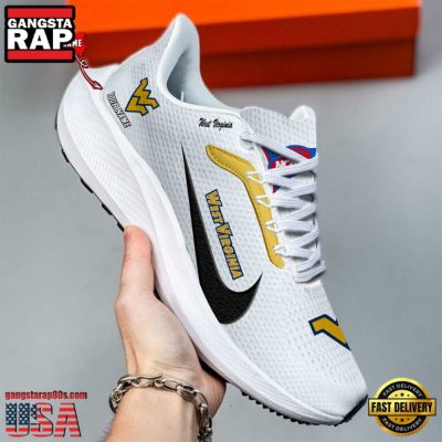 Custom Name West Virginia Mountaineers New Design Air Force 1 Shoes Running Sneakers
