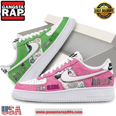 Wicked Opposite Pink Green Limited Edition Air Force 1 Running Sneakers Shoes