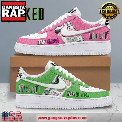 Wicked Opposite Pink Green Limited Edition Air Force 1 Running Sneakers Shoes