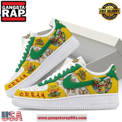 Wu-Tang Clan Cream Merry Christmas Limited Edition Air Force 1 Running Sneakers Shoes
